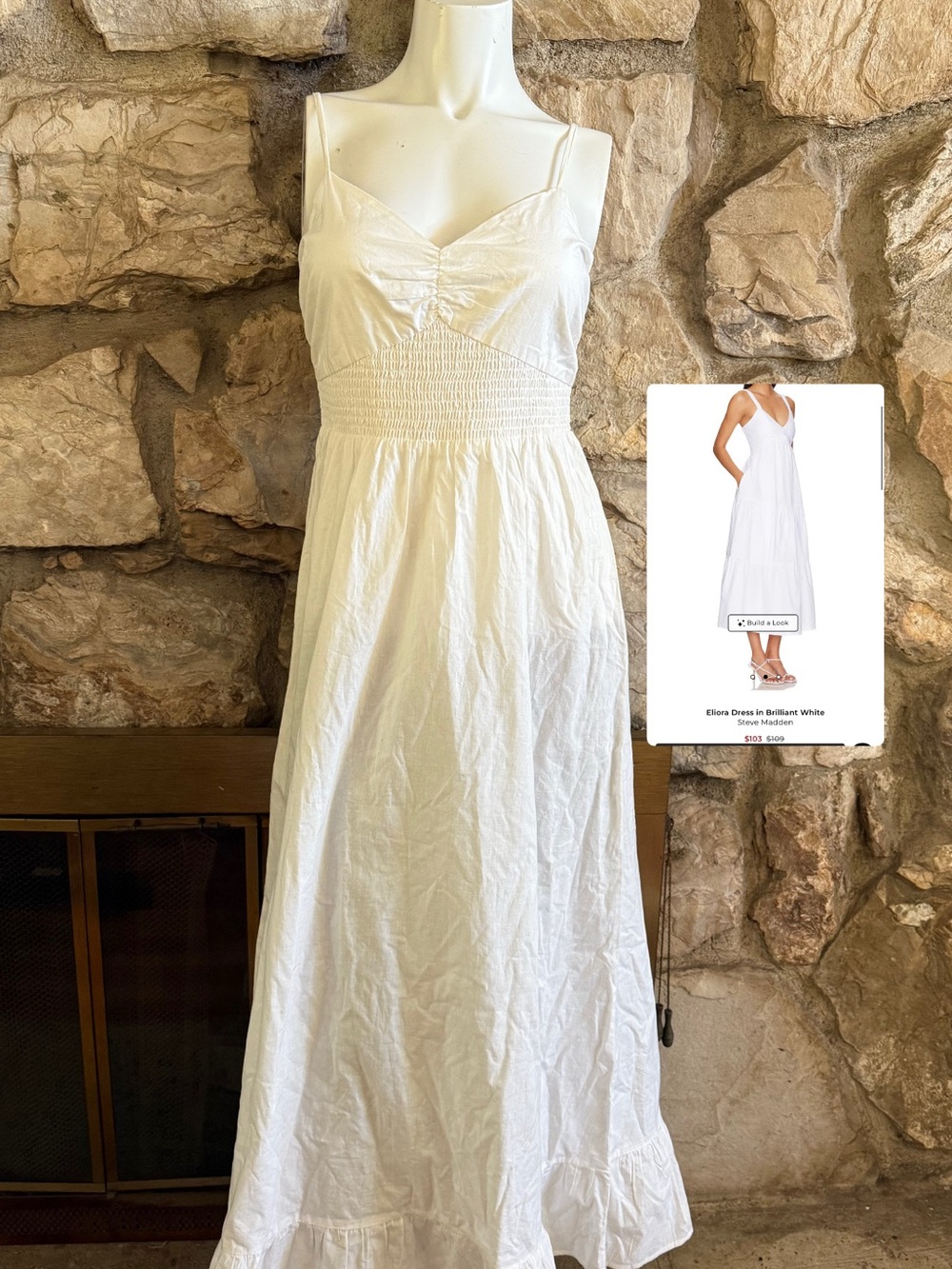 Steve Madden White Spaghetti Strap Maxi Dress